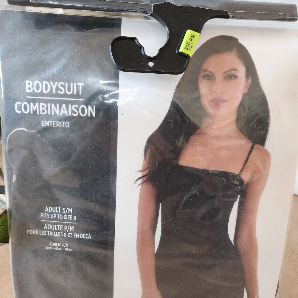 Black Bodysuit, tank and short combo - Adult S/M, upnto size 8, New